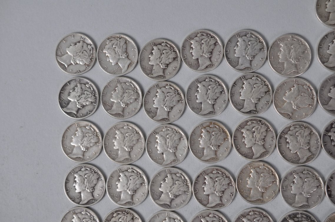 1944 US Silver Dimes, photo 2 of 13