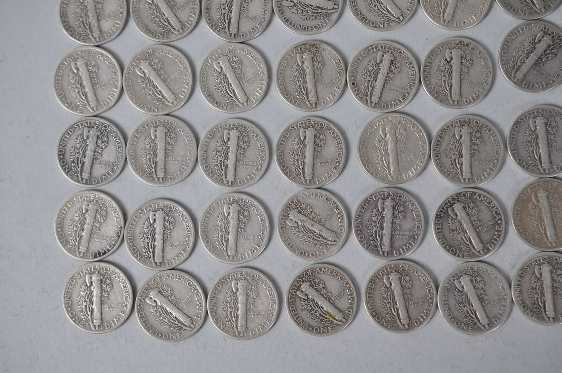 1944 US Silver Dimes, photo 11 of 13