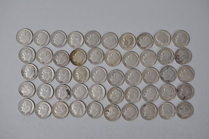 1959 1960 and 1961 US Silver Dimes