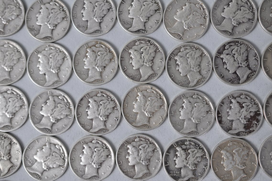 1944 US Silver Dimes, photo 6 of 13