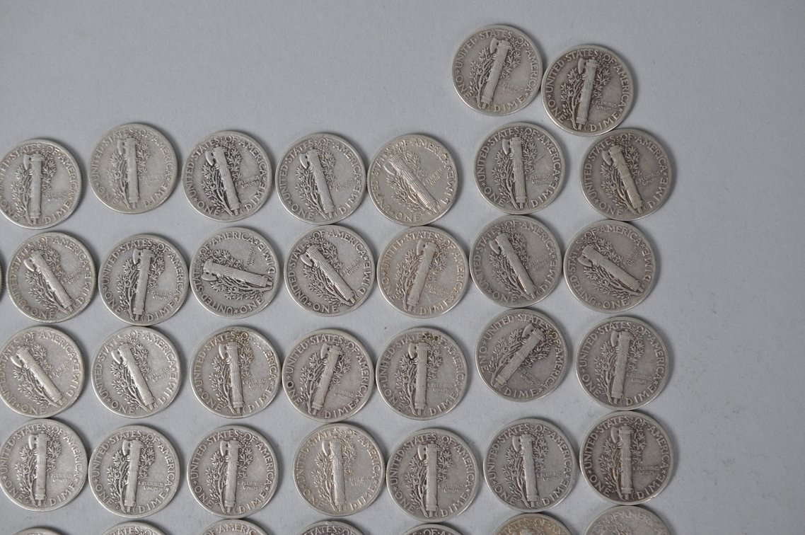 1944 US Silver Dimes, photo 9 of 13
