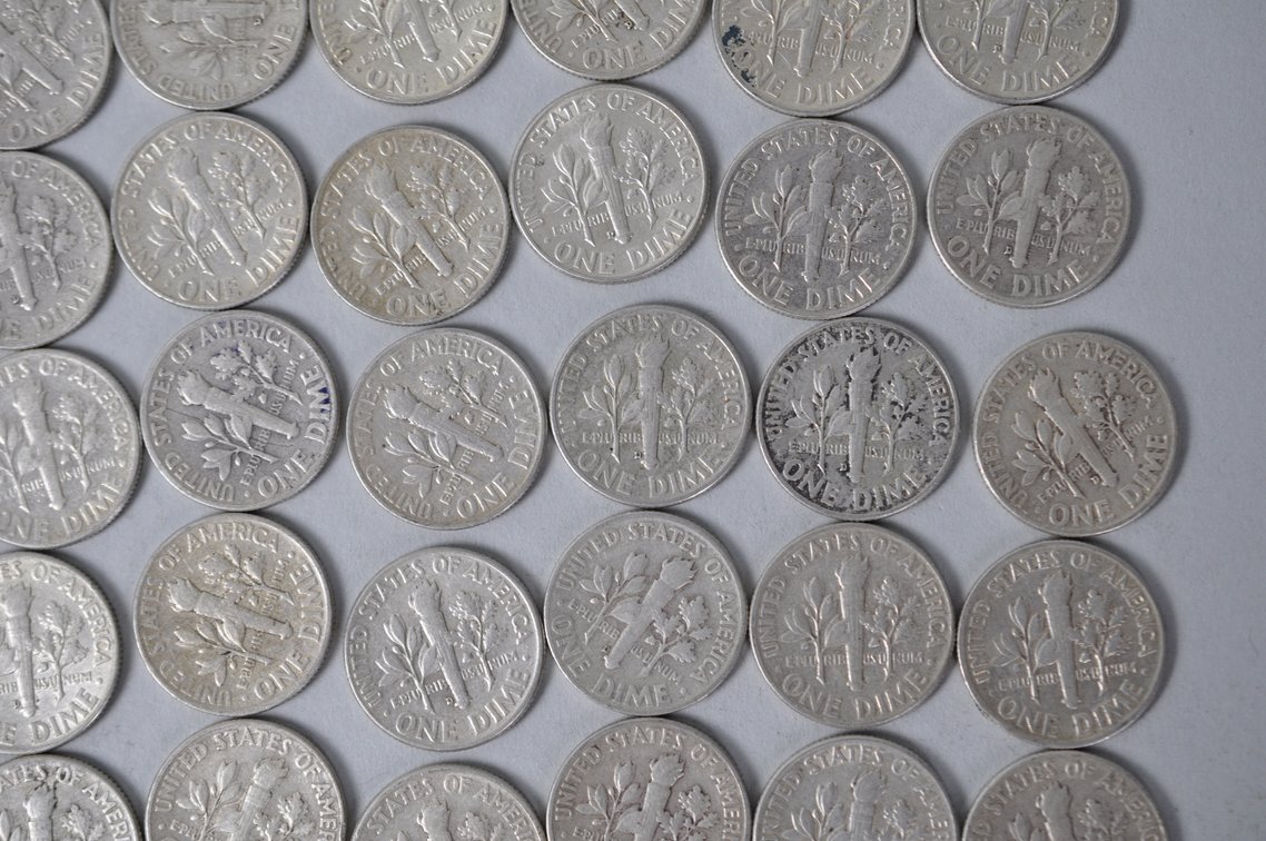 1959 1960 and 1961 US Silver Dimes, photo 14 of 14