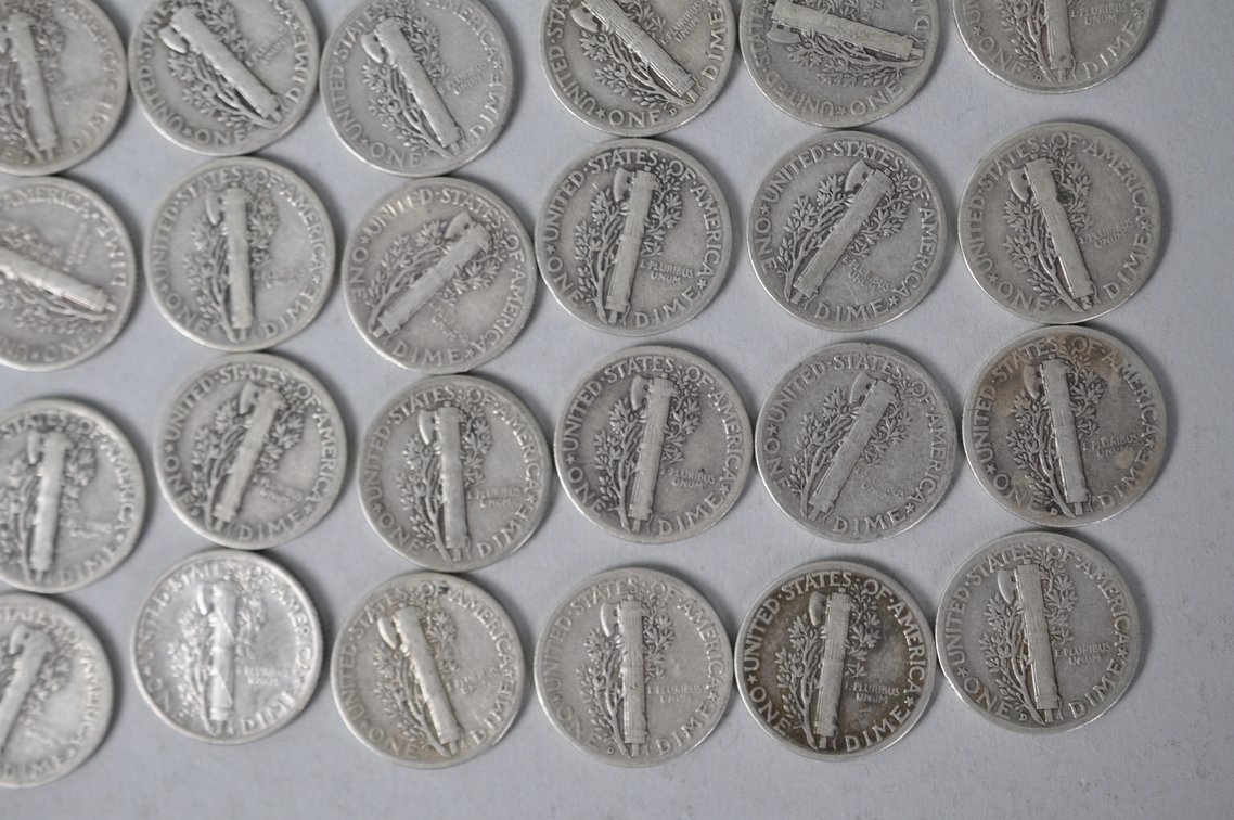 1942 and 1943 US Silver Dimes, photo 14 of 14
