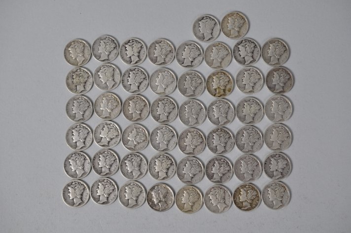 1942 and 1943 US Silver Dimes