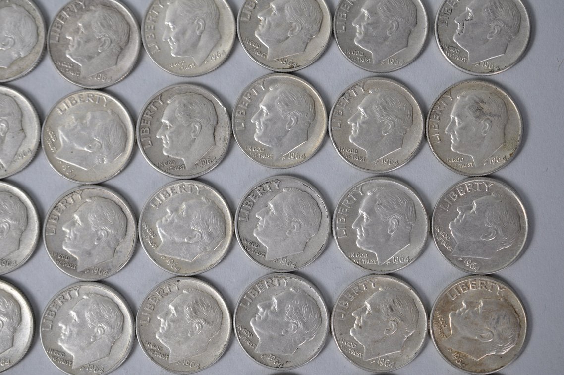 1964 US Silver Dimes, photo 6 of 13