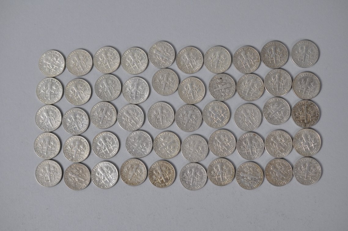 1964 US Silver Dimes, photo 8 of 13