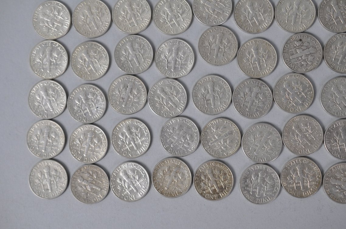 1964 US Silver Dimes, photo 11 of 13