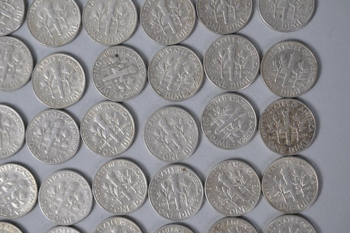 1964 US Silver Dimes, photo 13 of 13