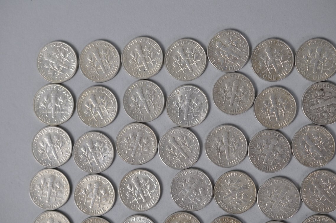 1964 US Silver Dimes, photo 9 of 13
