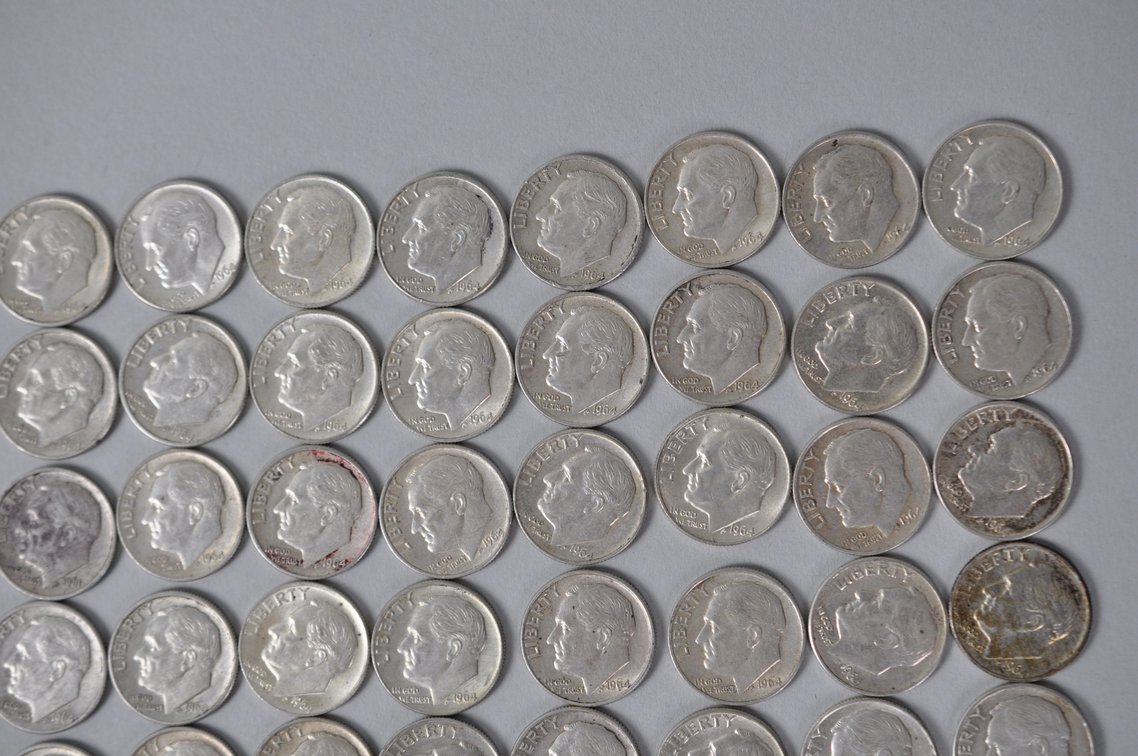 US Silver Dimes, photo 3 of 13