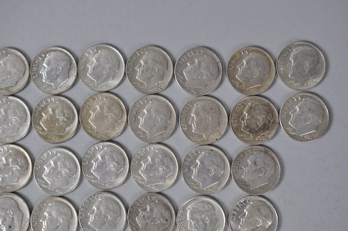 US Silver Dimes, photo 3 of 12