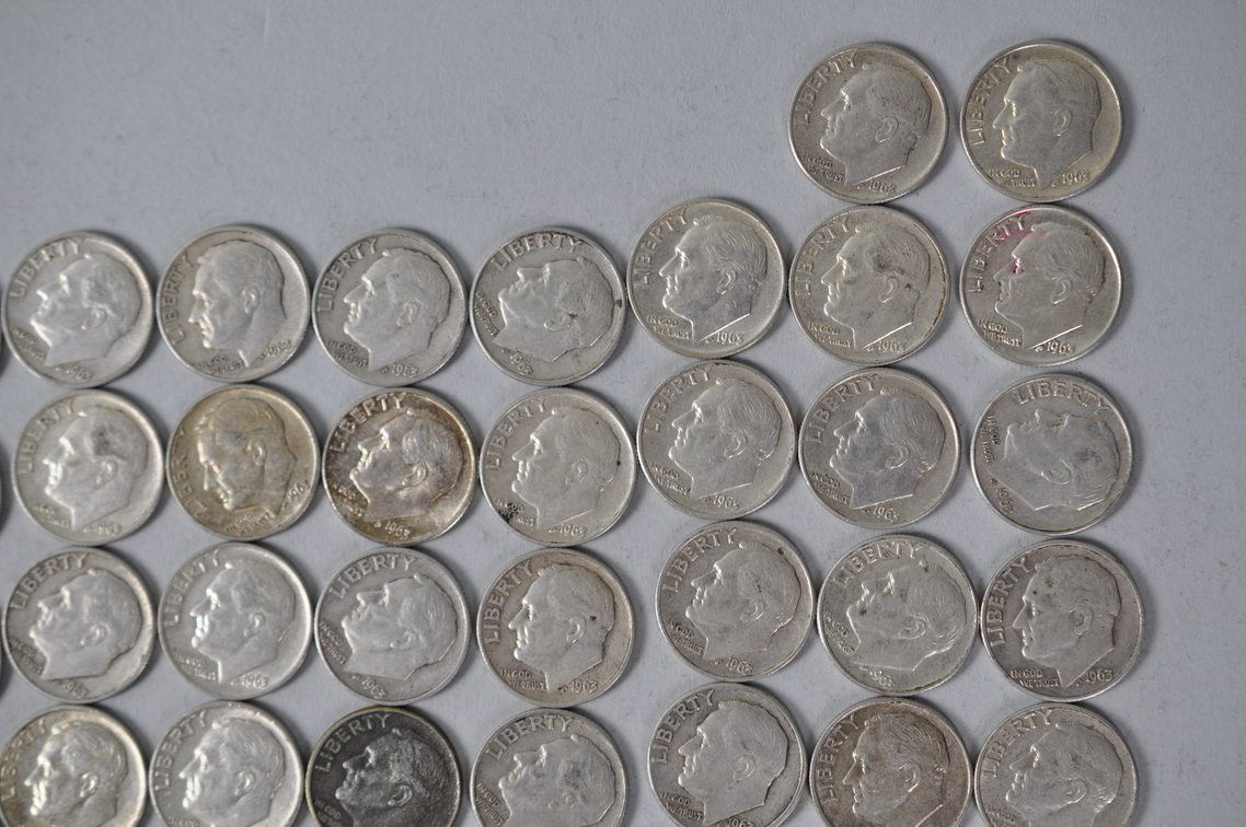 US Silver Dimes, photo 3 of 12