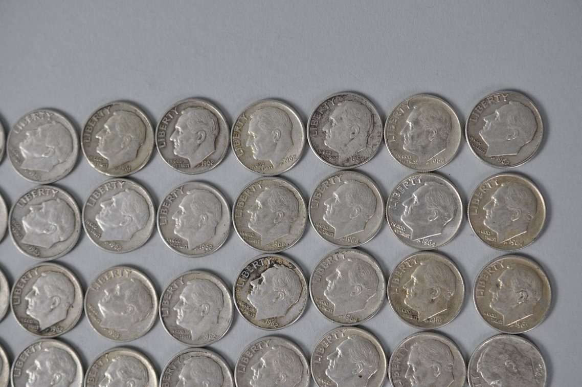 US Silver Dimes, photo 3 of 11