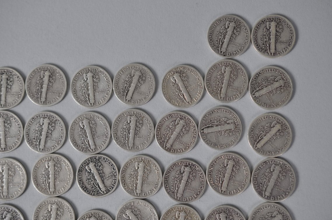 1942 US Silver Dimes, photo 8 of 10