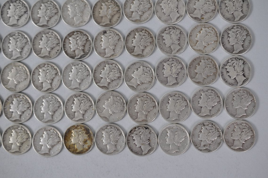 1945 US Silver Dimes, photo 5 of 11