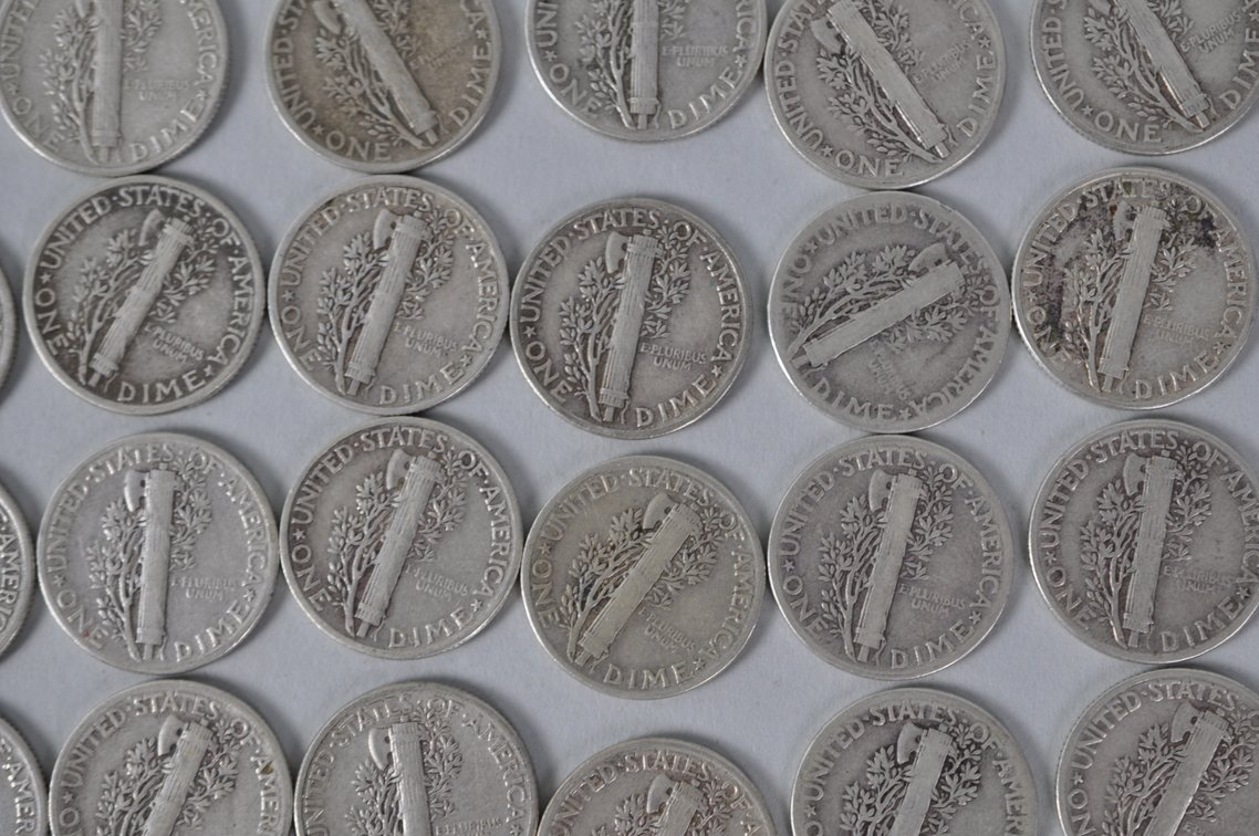 1945 US Silver Dimes, photo 11 of 11