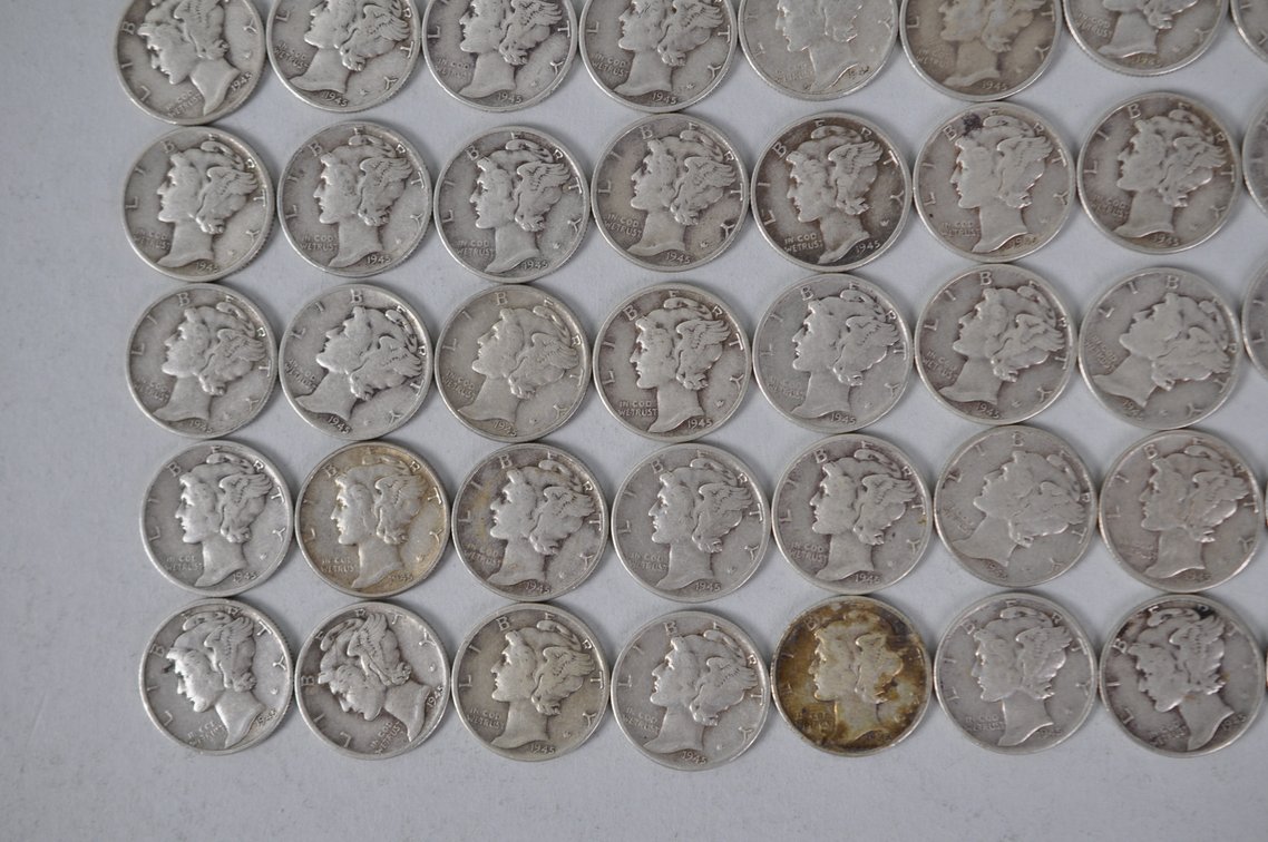 1945 US Silver Dimes, photo 4 of 11