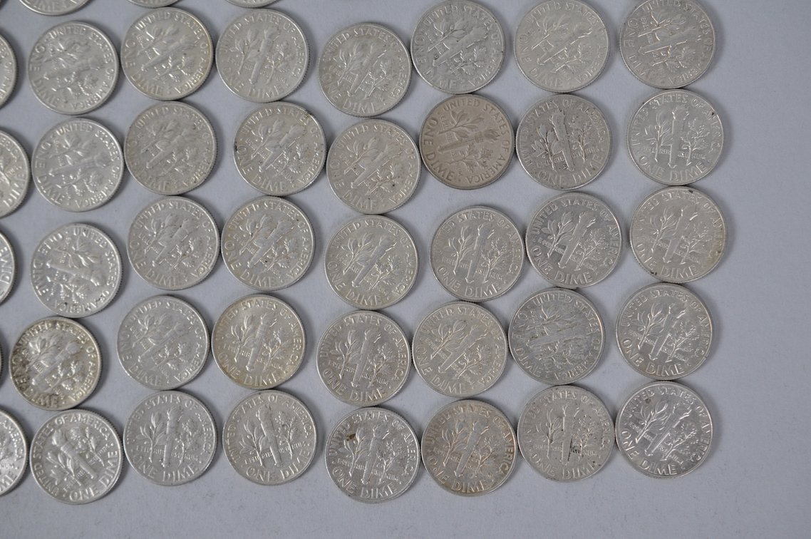 1964 US Silver Dimes, photo 11 of 12