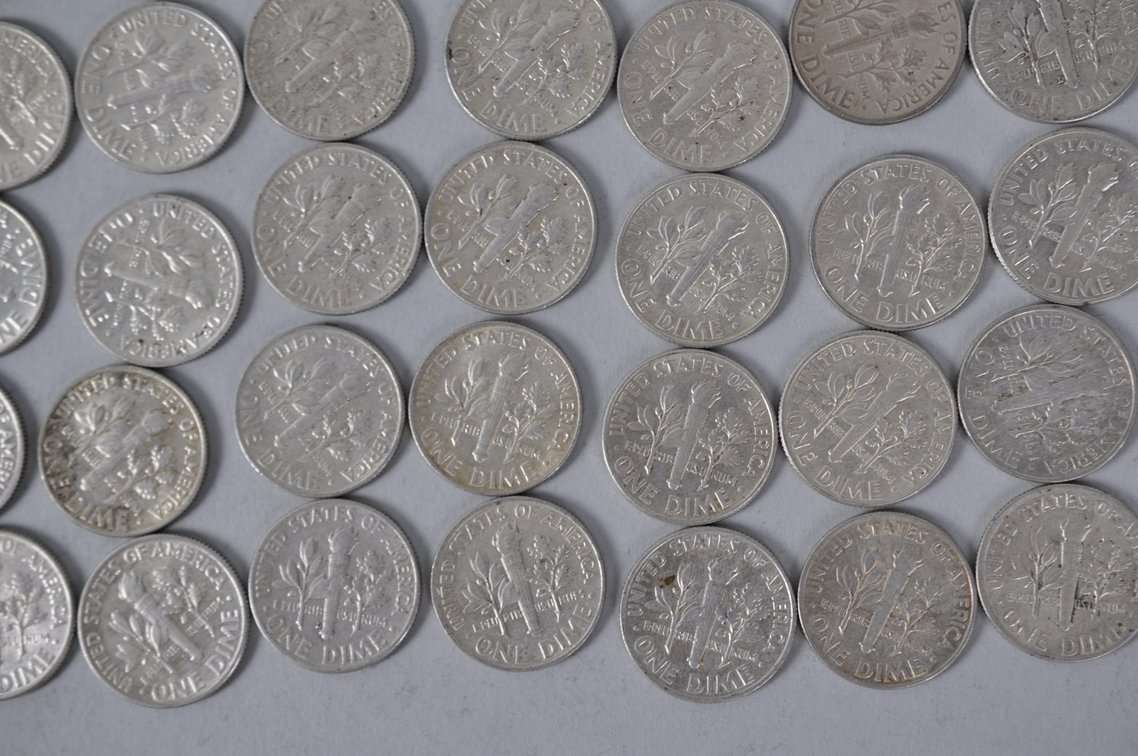 1964 US Silver Dimes, photo 12 of 12