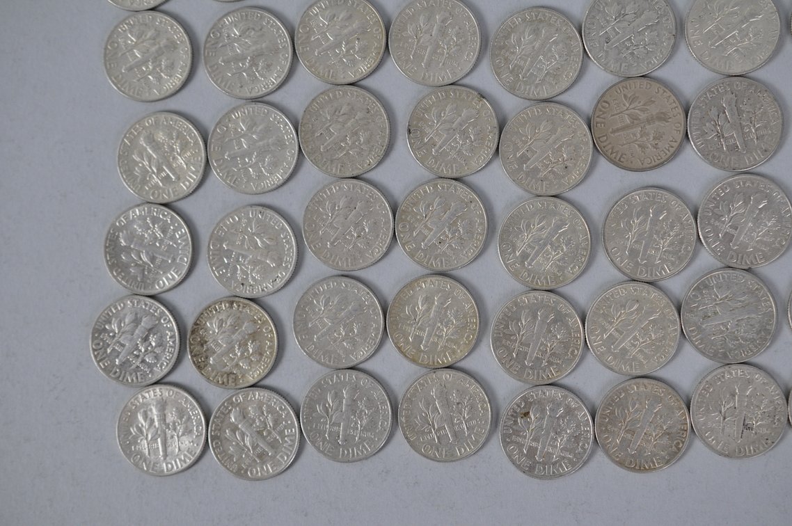 1964 US Silver Dimes, photo 10 of 12