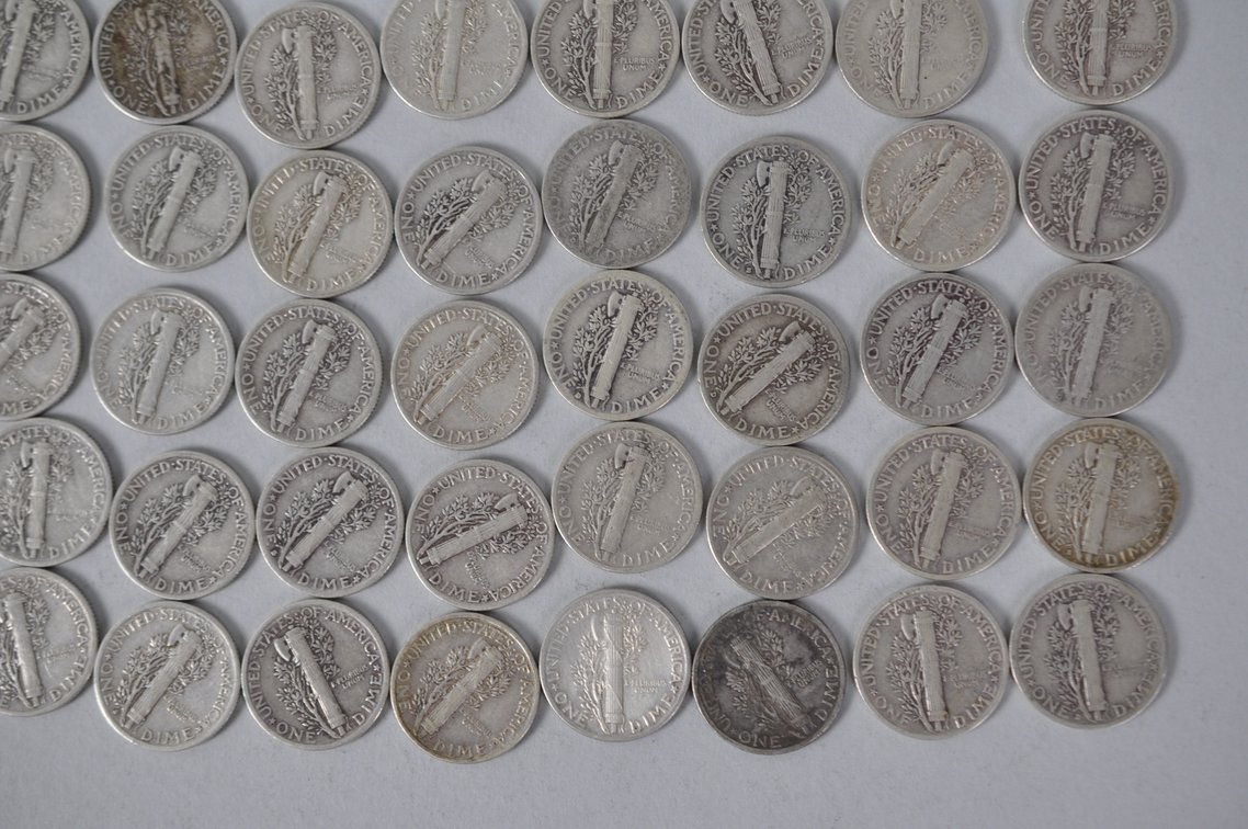 1941 US Silver Dimes, photo 11 of 11