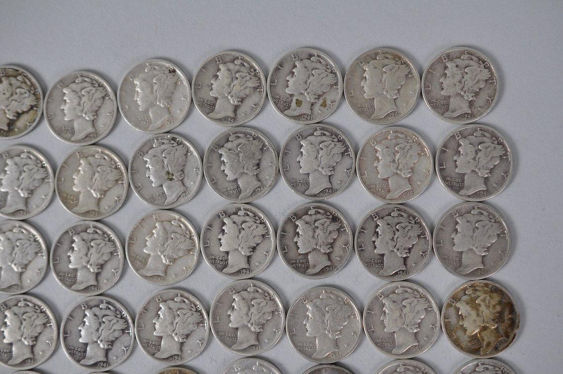 1941 US Silver Dimes, photo 3 of 11