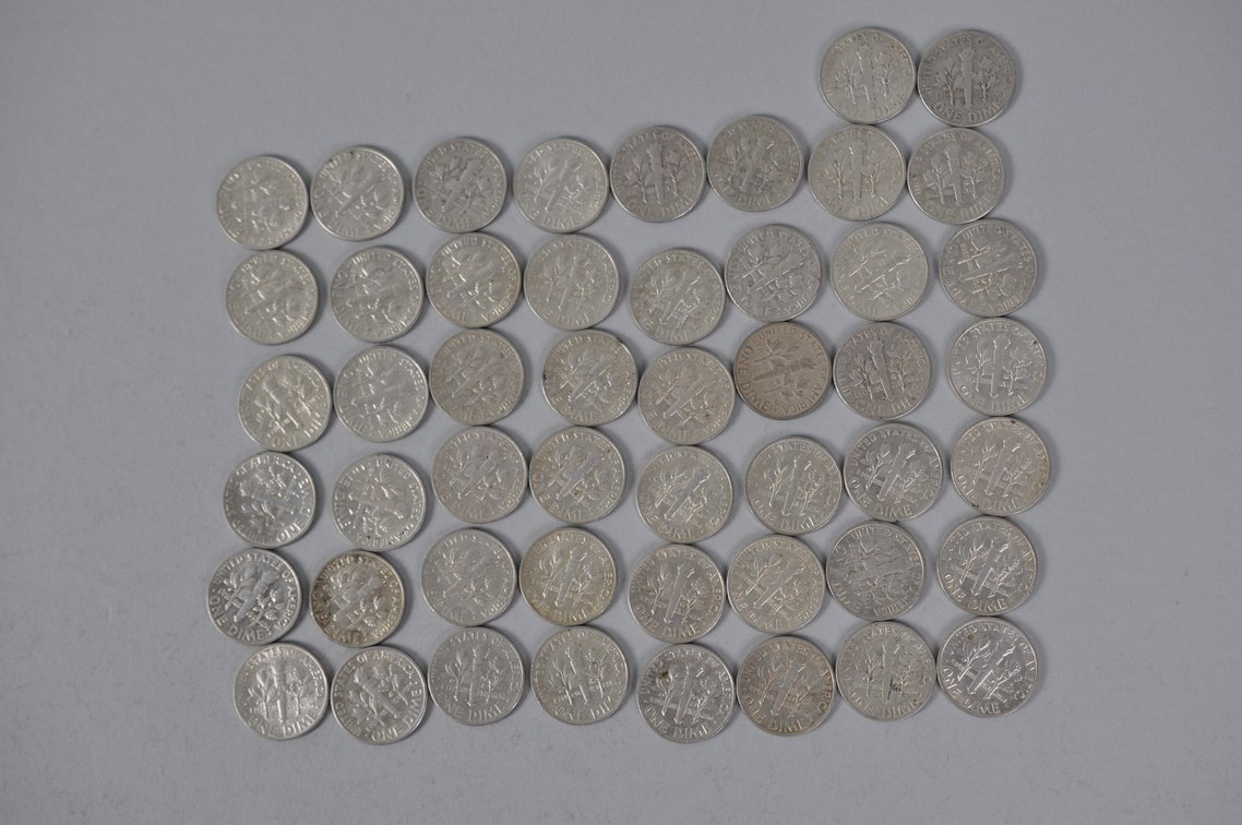 1964 US Silver Dimes, photo 7 of 12