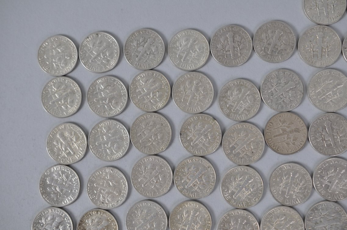 1964 US Silver Dimes, photo 8 of 12