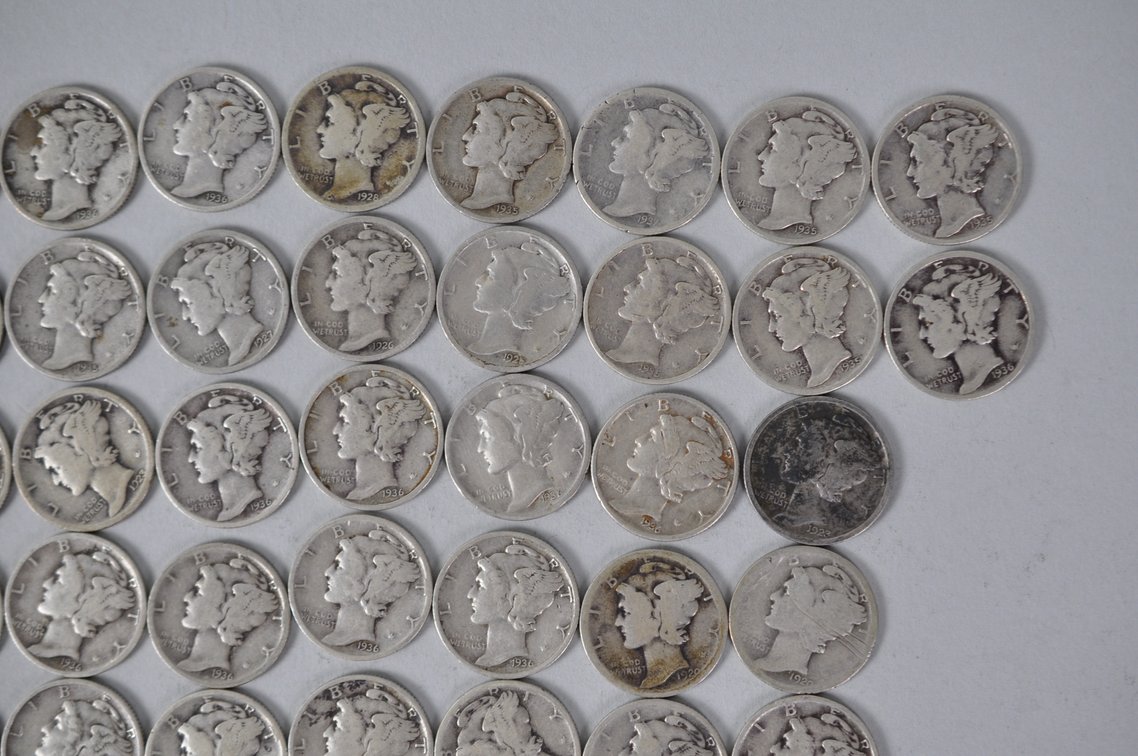 US Silver Dimes, photo 3 of 11