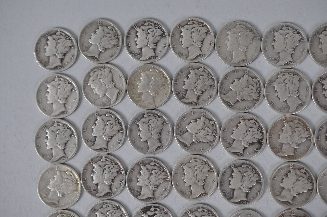 1944 US Silver Dimes, photo 2 of 11