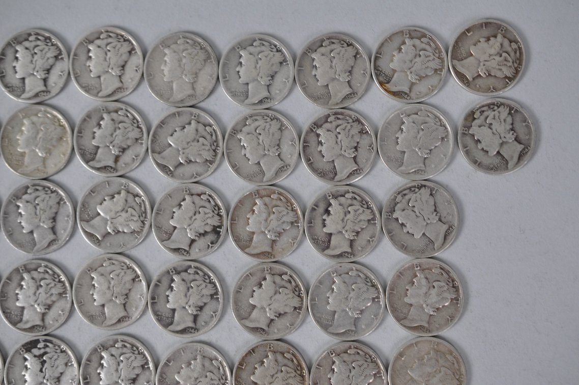 1944 US Silver Dimes, photo 3 of 11