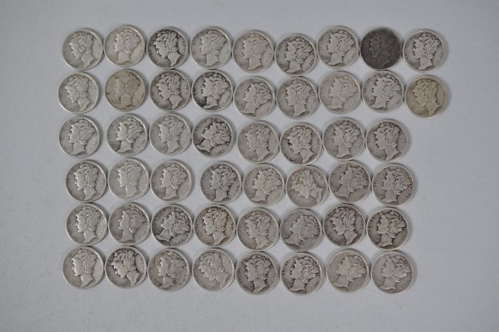1943 US Silver Dimes