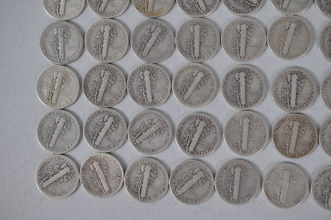 1944 US Silver Dimes, photo 10 of 11