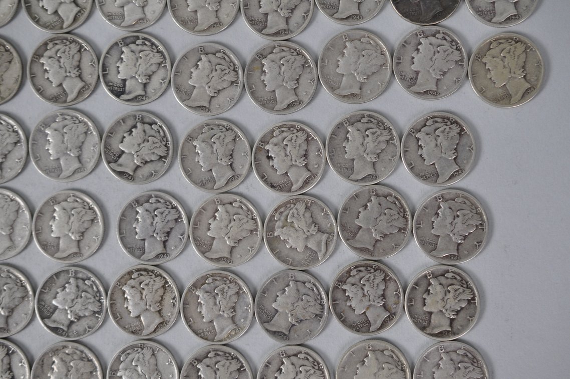 1943 US Silver Dimes, photo 5 of 14
