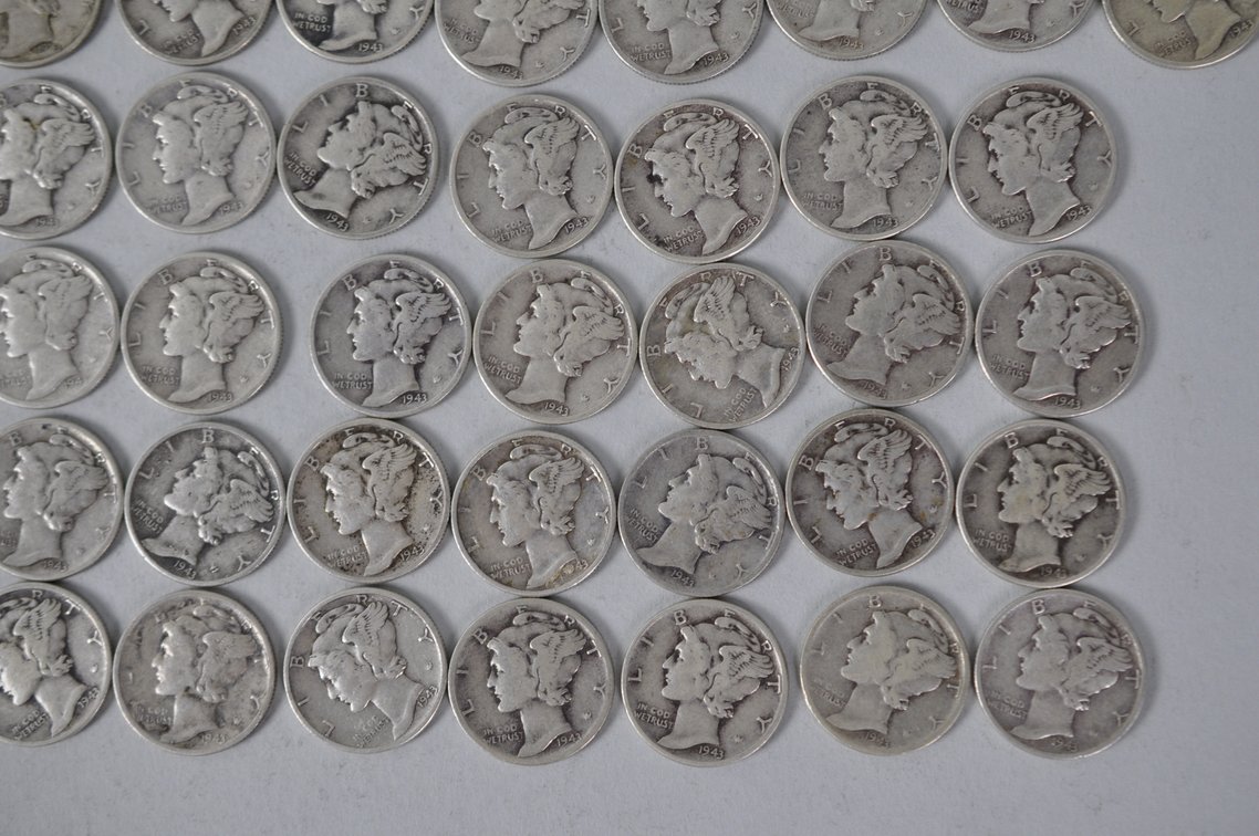 1943 US Silver Dimes, photo 7 of 14