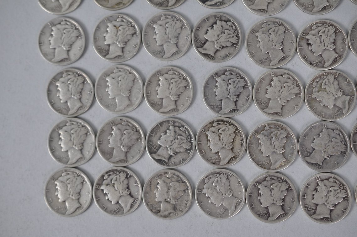 1943 US Silver Dimes, photo 6 of 14