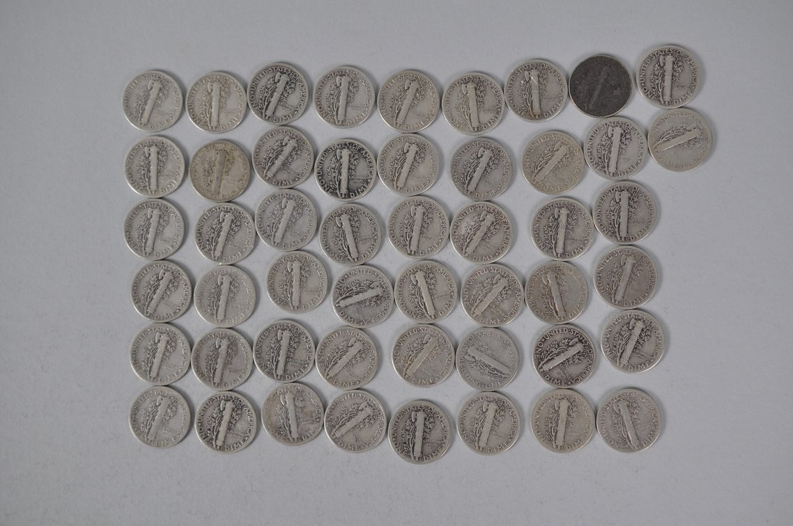 1943 US Silver Dimes, photo 9 of 14