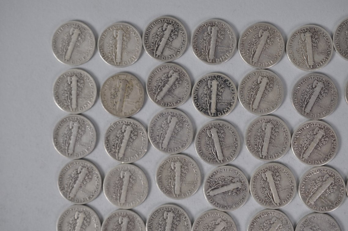 1943 US Silver Dimes, photo 10 of 14