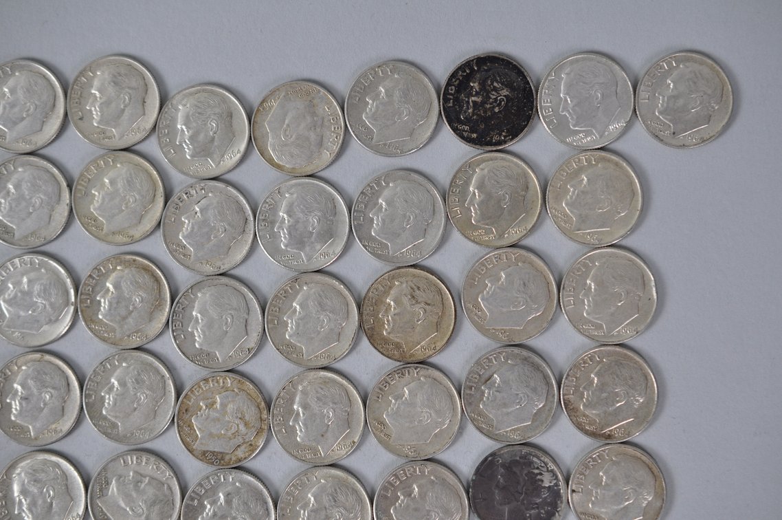 US Silver Dimes, photo 3 of 13