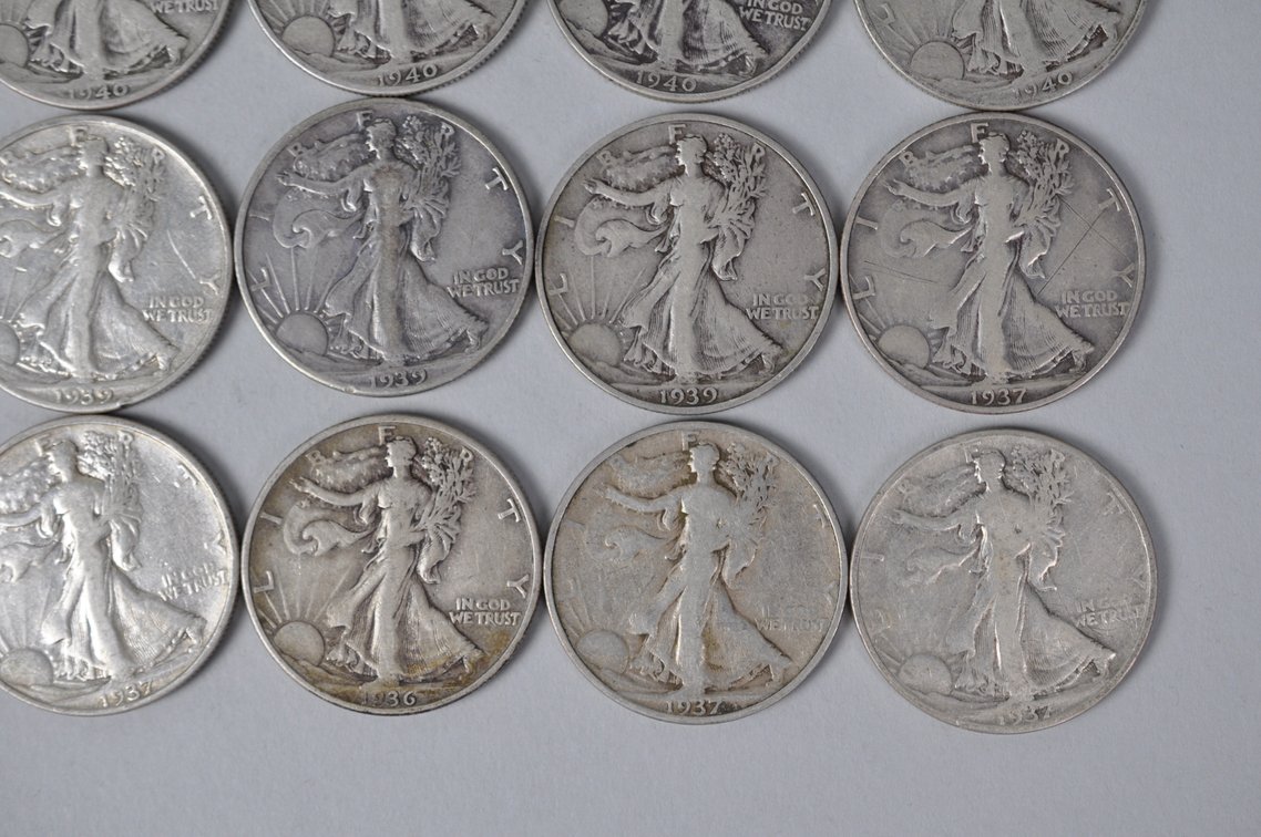 1936-1937, 1939-1940 US Silver Half Dollars, photo 5 of 10