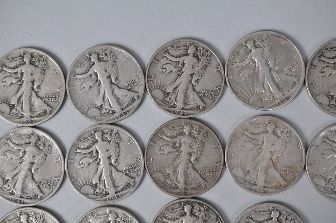 1943-1944 US Silver Half Dollars, photo 3 of 13