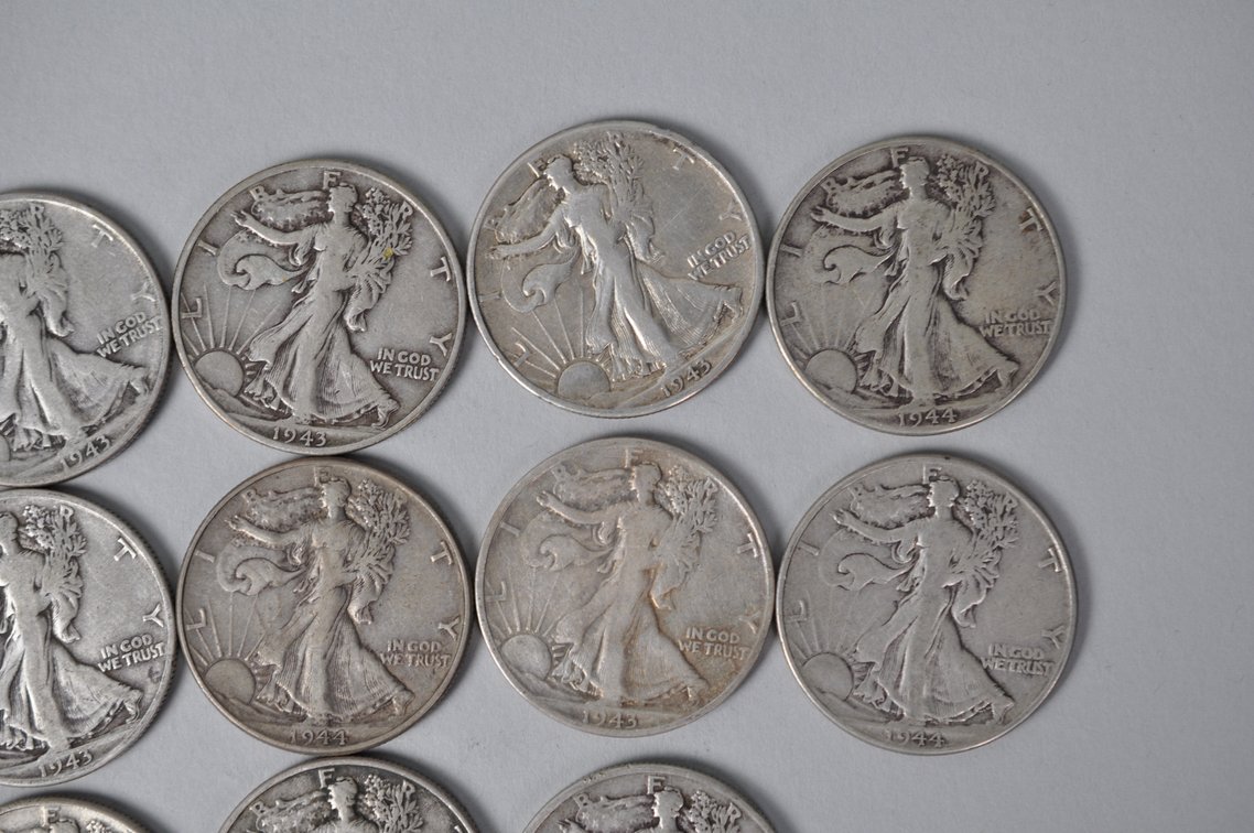 1943-1944 US Silver Half Dollars, photo 4 of 13