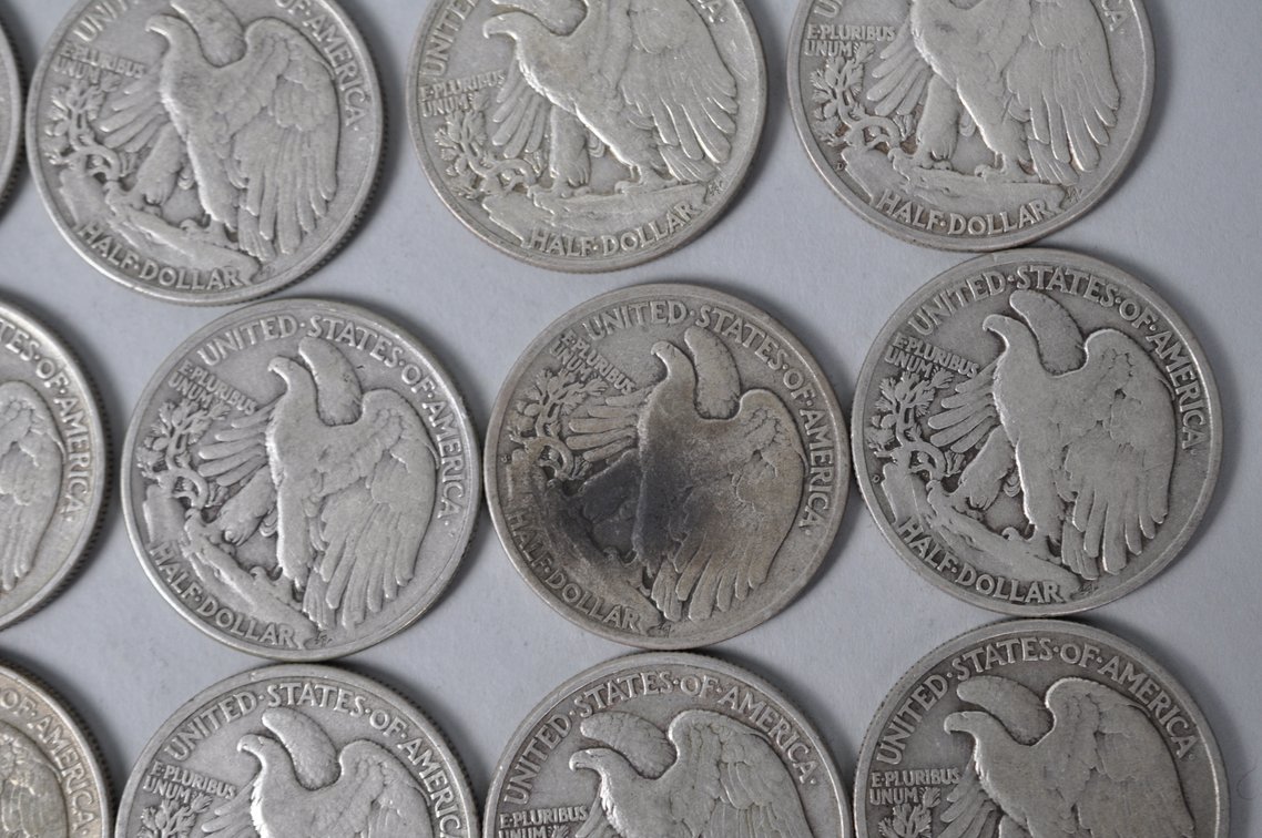 1945-1947 Walking Liberty , 1950-1951 Franklin US Silver Half Dollars, photo 11 of 11