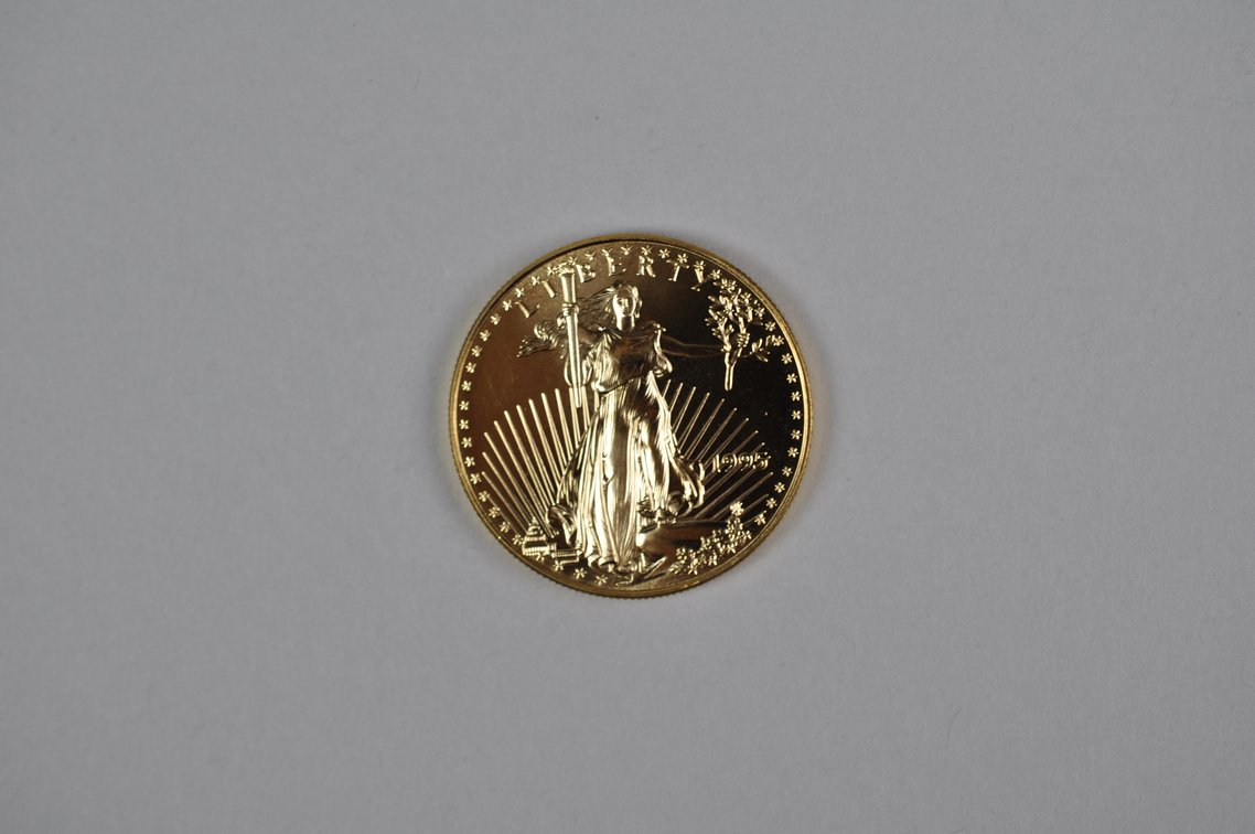 Brilliant Uncirculated Modern 1995 Gold Eagle From US Mint Tube, photo 3 of 6