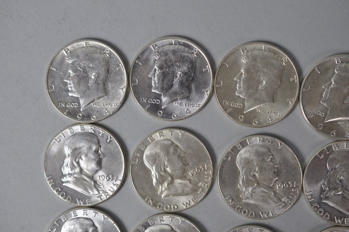 1963-1964 US Silver Half Dollars, photo 3 of 14