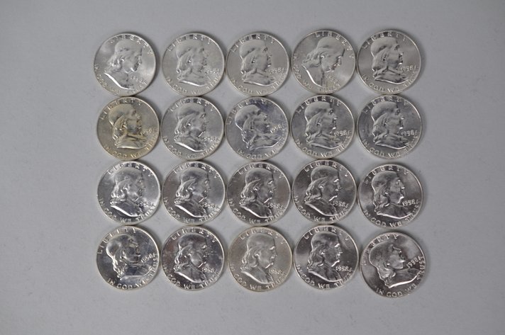 1958 US Silver Half Dollars