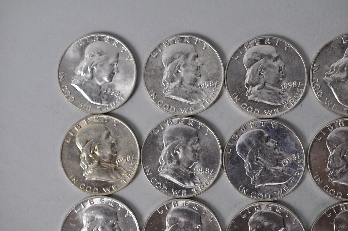 1958 US Silver Half Dollars, photo 3 of 12
