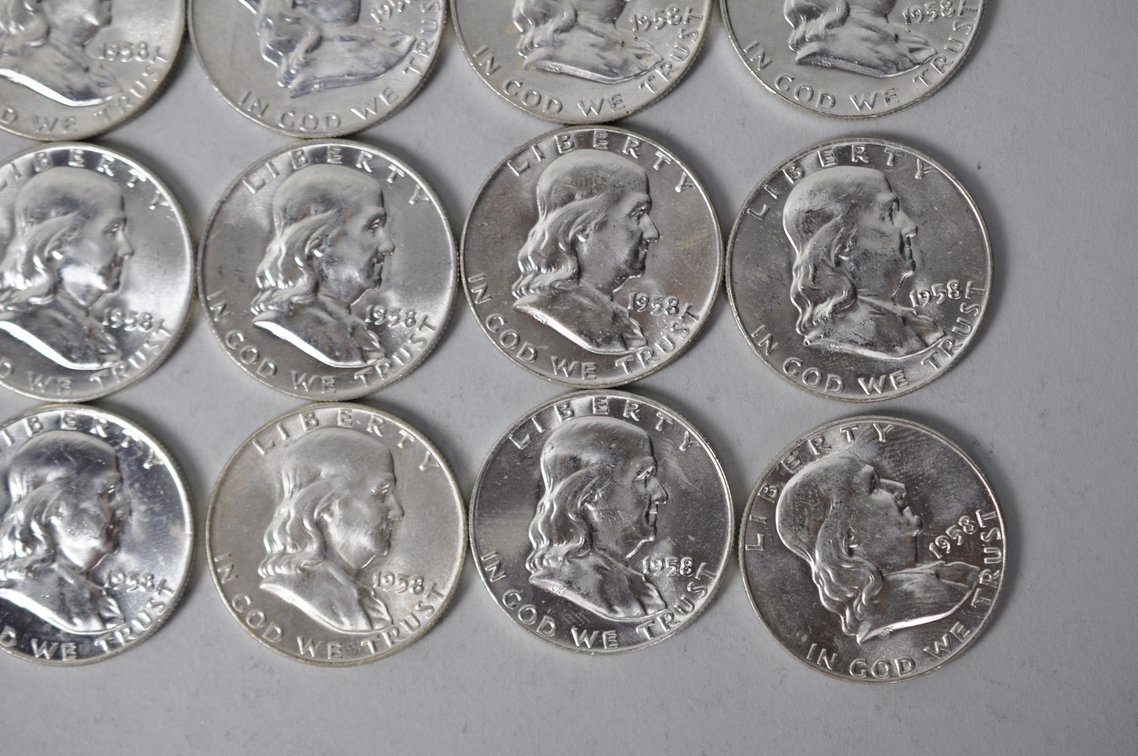 1958 US Silver Half Dollars, photo 6 of 12