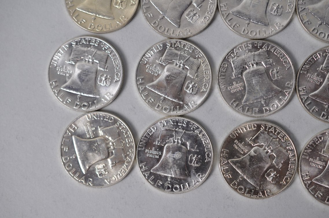 1958 US Silver Half Dollars, photo 10 of 12