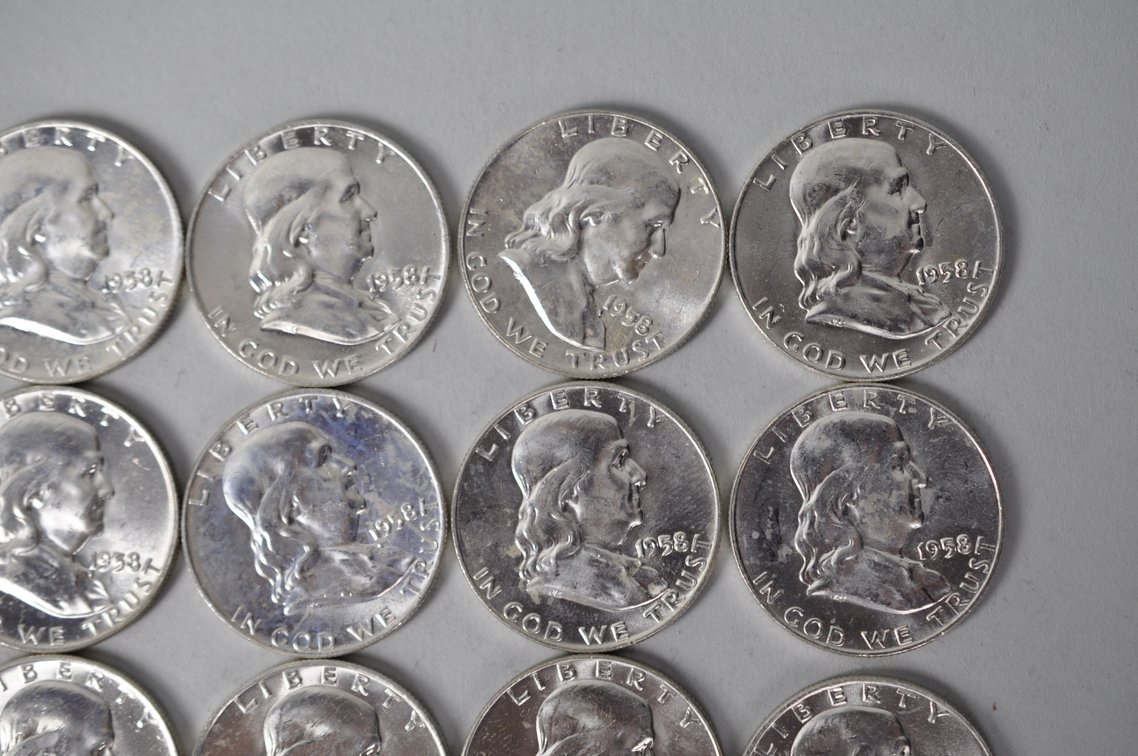 1958 US Silver Half Dollars, photo 4 of 12